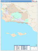 Santa Barbara County, CA Digital Map Color Cast Style